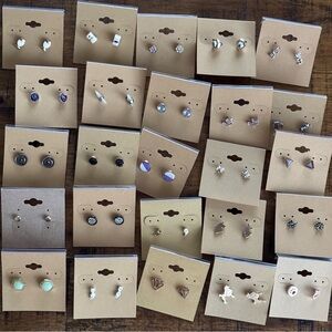 Bundle of 25 pairs of Small Stud Earrings NEW